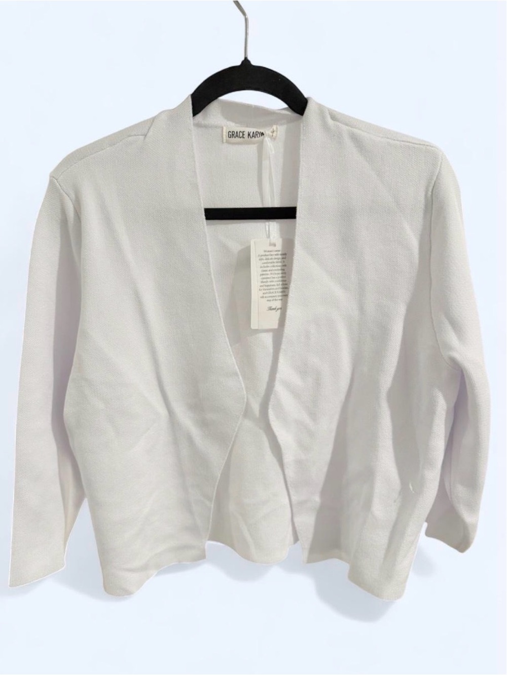 Grace Karin-White Open-Front Shrug (NWT)